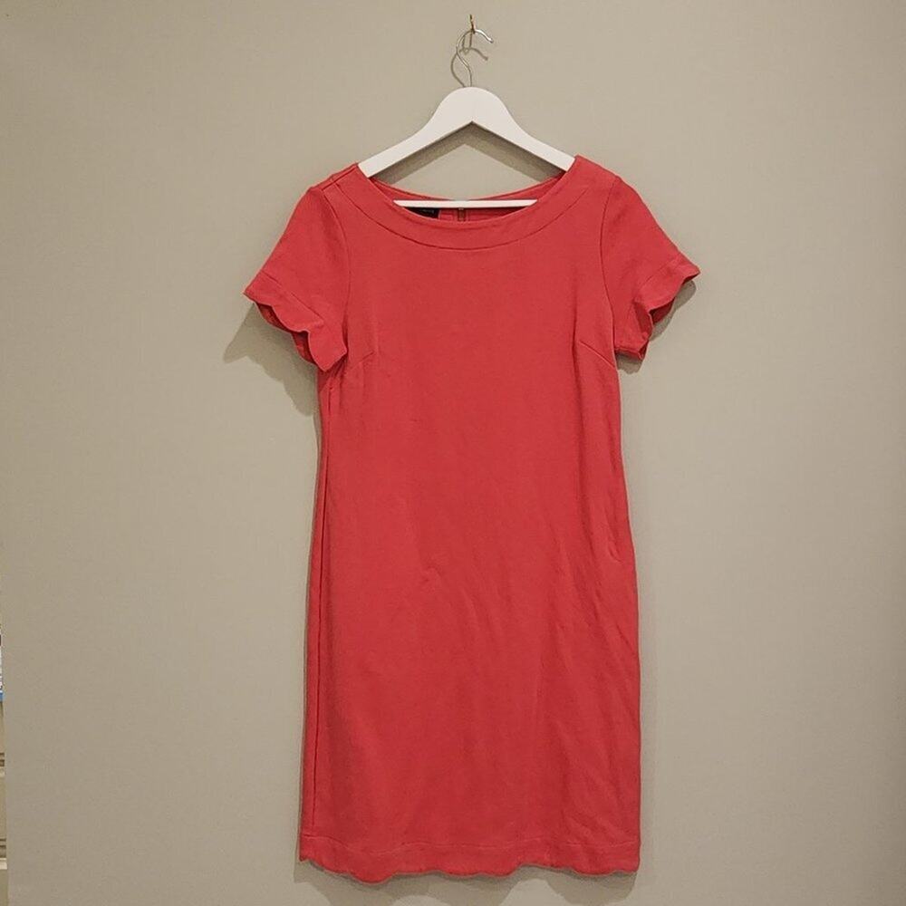 Talbots Coral Scalloped hem Dress - Size S